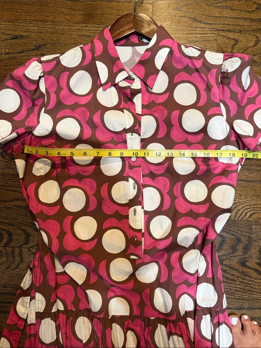 J. McLaughlin Pink Polka Dot Maxi Shirt Dress - Picture 16 of 16